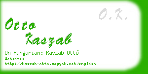 otto kaszab business card